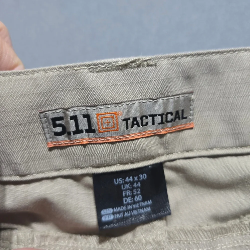 5.11 Tactical Cargo Pants Mens 44x30 Khaki Ripstop Multi-Pocket Work Trousers